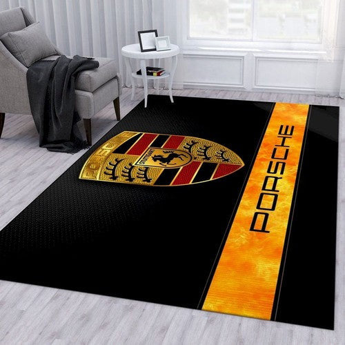 Porsche Logo Ver10 Bereich US Dekorbereich Teppich, Teppiche - Outdoor Teppich, Teppich Wohnzimmer, Küchenteppich, Kinderzimmer, Modern