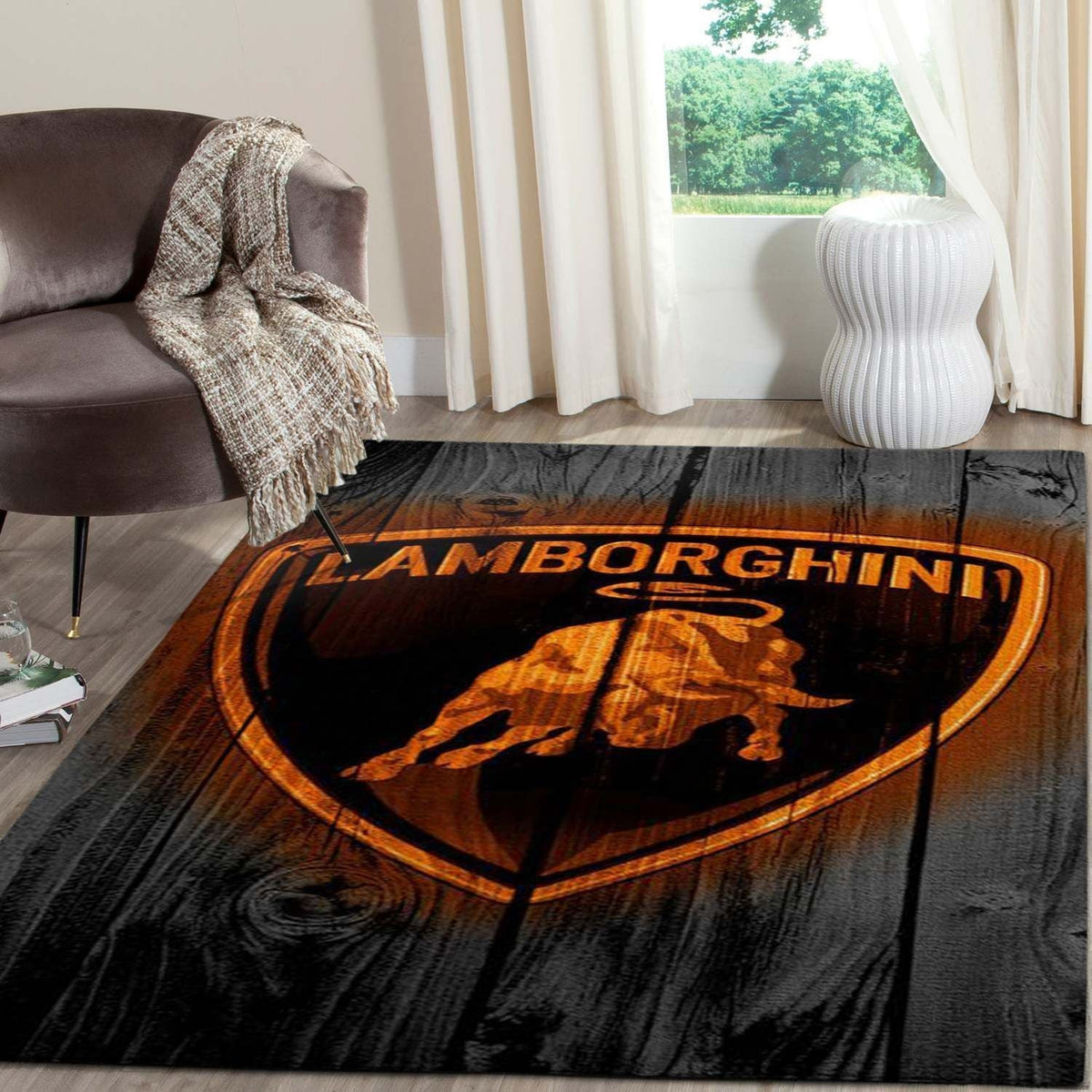 Lamborghini Logo Supercars Bereich Fn131209 Teppich, Teppiche - Outdoor Teppich, Teppich Wohnzimmer, Küchenteppich, Kinderzimmer, Modern