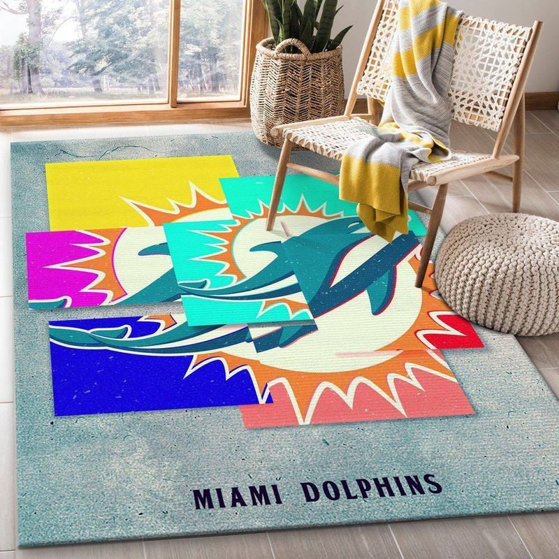 Miami Dolphins NFL 13 Teppich, Teppiche - Outdoor Teppich, Teppich Wohnzimmer, Küchenteppich, Kinderzimmer, Modern