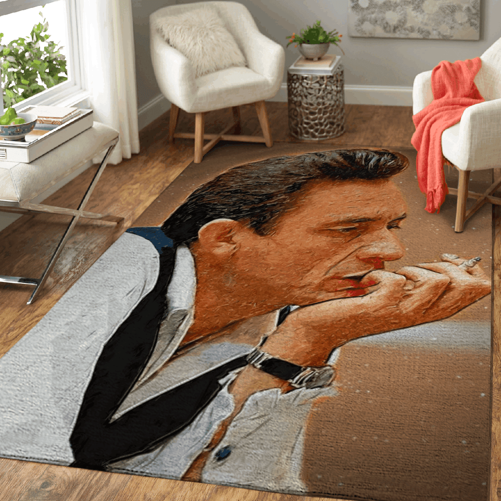 Johnny Cash US-amerikanischer Sänger Teppich, Teppiche - Outdoor Teppich, Teppich Wohnzimmer, Küchenteppich, Kinderzimmer, Modern