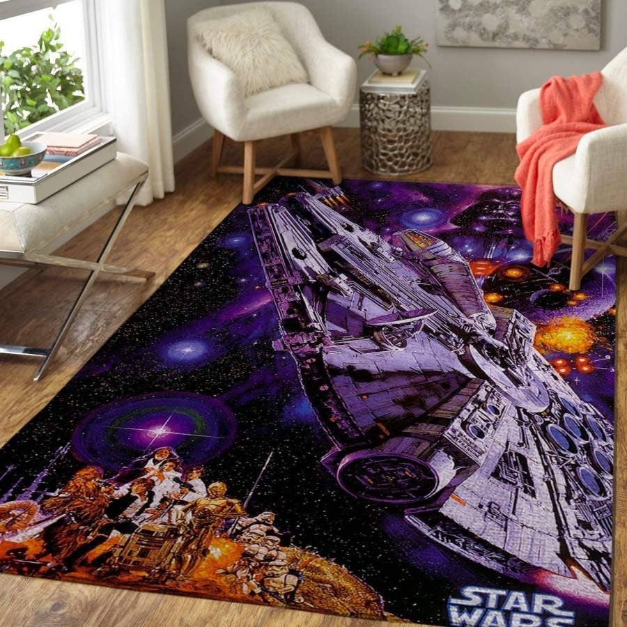 Star Wars Millennium Falcon Film Ofd 191026 Teppich, Teppiche - Outdoor Teppich, Teppich Wohnzimmer, Küchenteppich, Kinderzimmer, Modern