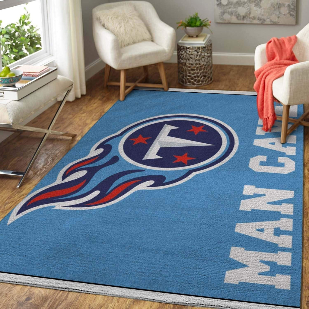 Nfl Football Tennessee Titans Logo Man Cave Bereich Sport Beautyus Teppich, Teppiche - Outdoor Teppich, Teppich Wohnzimmer, Küchenteppich, Kinderzimmer, Modern