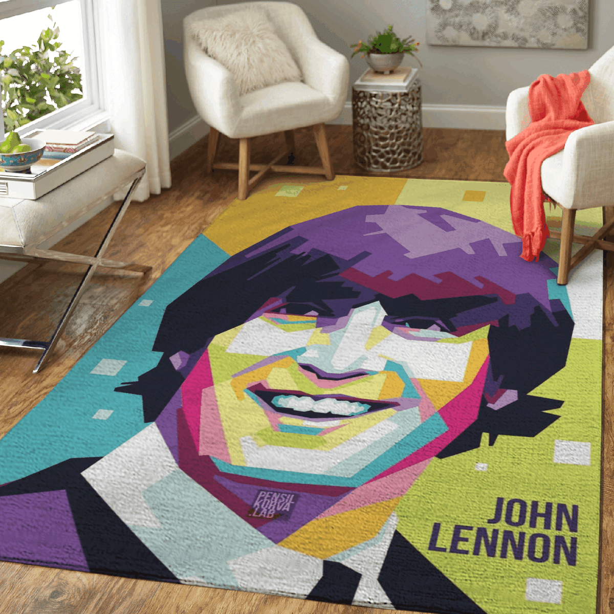 John Lennon Die Beatles-Rockband The Legend Teppich, Teppiche - Outdoor Teppich, Teppich Wohnzimmer, Küchenteppich, Kinderzimmer, Modern