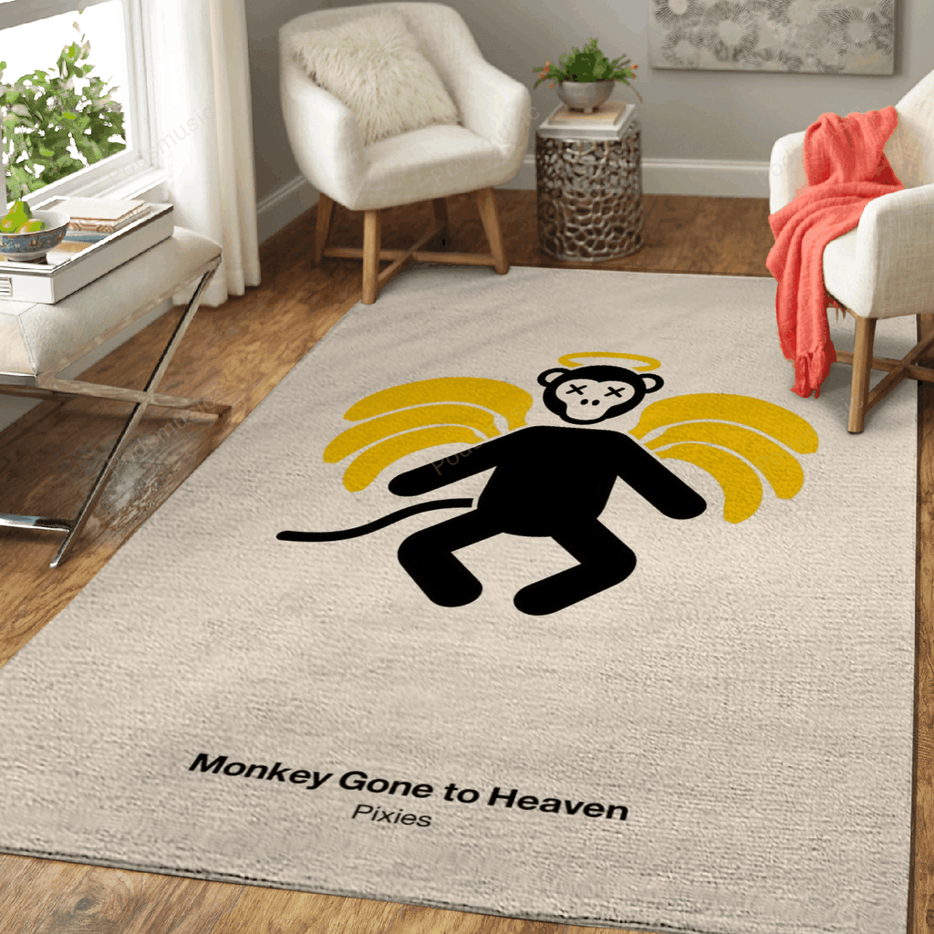 Monkey Gone To Heaven Musik für Fans Teppich, Teppiche - Outdoor Teppich, Teppich Wohnzimmer, Küchenteppich, Kinderzimmer, Modern
