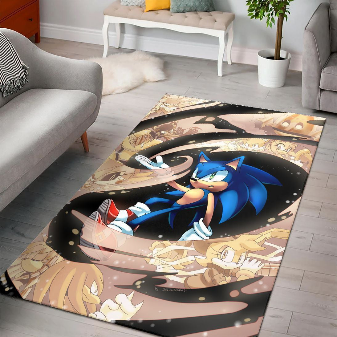 Sonic Gaming-Sammlung Teppich, Teppiche - Outdoor Teppich, Teppich Wohnzimmer, Küchenteppich, Kinderzimmer, Modern