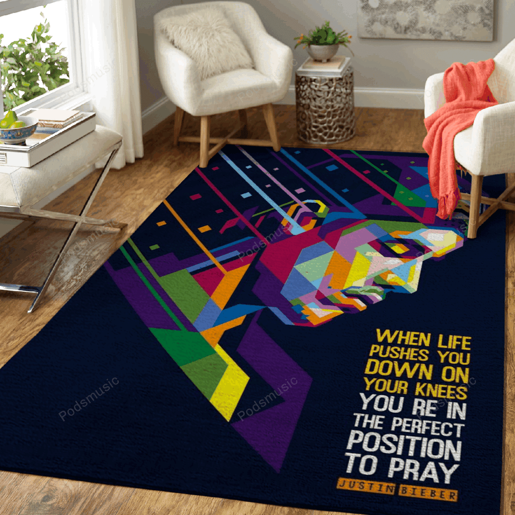 Justin Bieber Zitat Wpap Musik Wpap für Fans Teppich, Teppiche - Outdoor Teppich, Teppich Wohnzimmer, Küchenteppich, Kinderzimmer, Modern