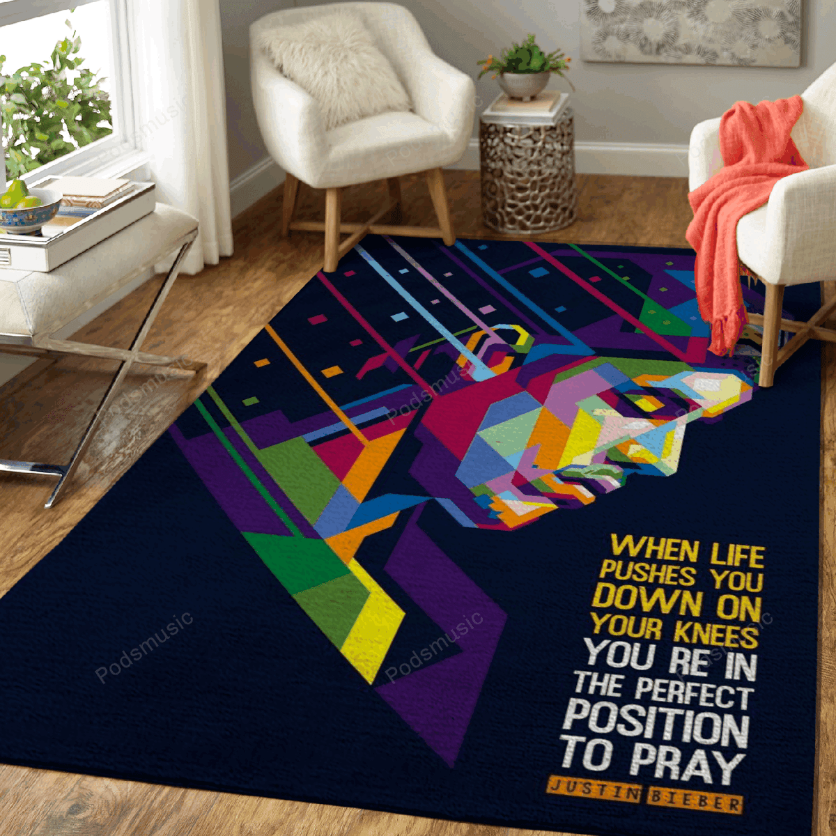 Justin Bieber Zitat Wpap Musik Wpap für Fans Teppich, Teppiche - Outdoor Teppich, Teppich Wohnzimmer, Küchenteppich, Kinderzimmer, Modern