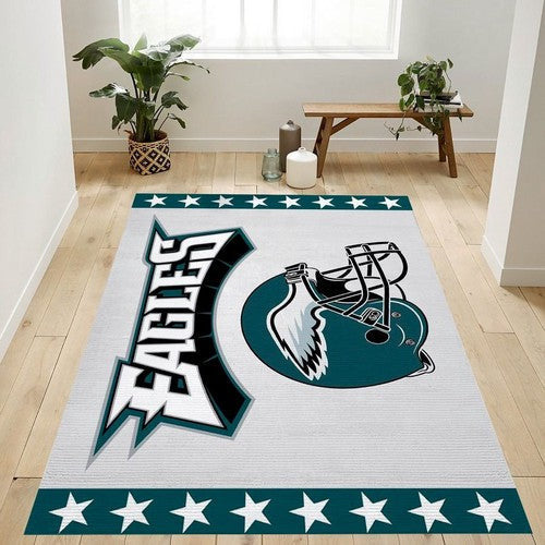 Philadelphia Eagles Helm Nfl Team Logo Schlafzimmer Fl Teppich, Teppiche - Outdoor Teppich, Teppich Wohnzimmer, Küchenteppich, Kinderzimmer, Modern