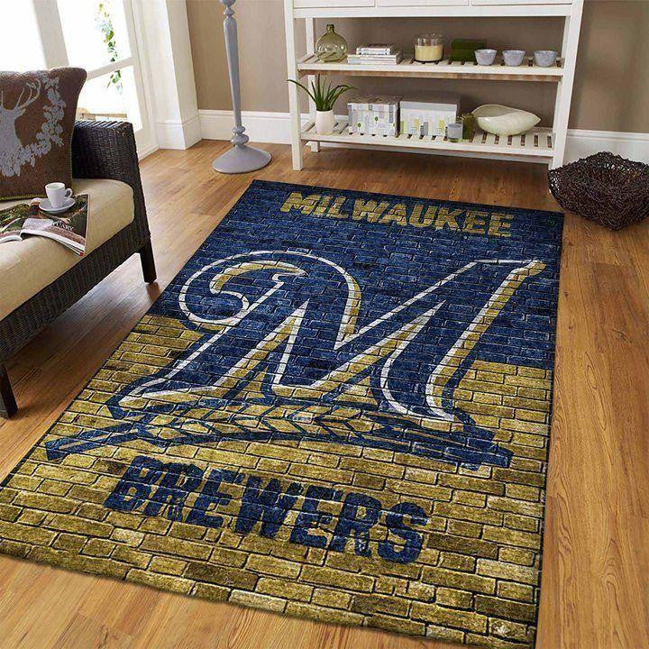 Milwaukee Brewers Area Mlb-Baseballteam Logo009 Teppich, Teppiche - Outdoor Teppich, Teppich Wohnzimmer, Küchenteppich, Kinderzimmer, Modern