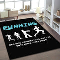 Running Marathon Running Area Runner Running Zitat Sport Teppich, Teppiche - Outdoor Teppich, Teppich Wohnzimmer, Küchenteppich, Kinderzimmer, Modern