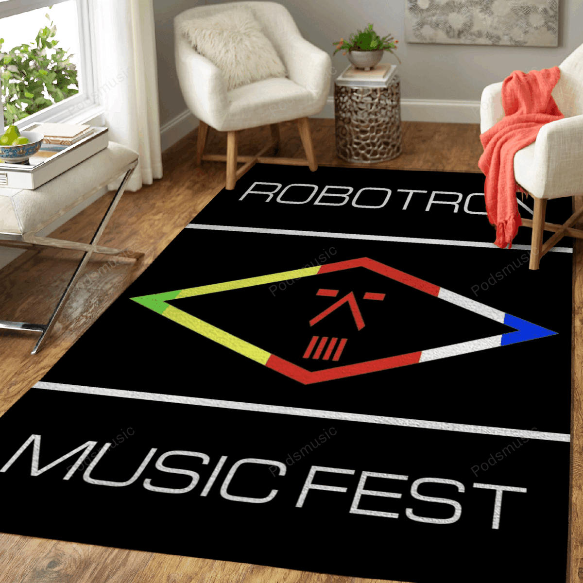 Robotron Music Fest CD-Cover für Fans Teppich, Teppiche - Outdoor Teppich, Teppich Wohnzimmer, Küchenteppich, Kinderzimmer, Modern