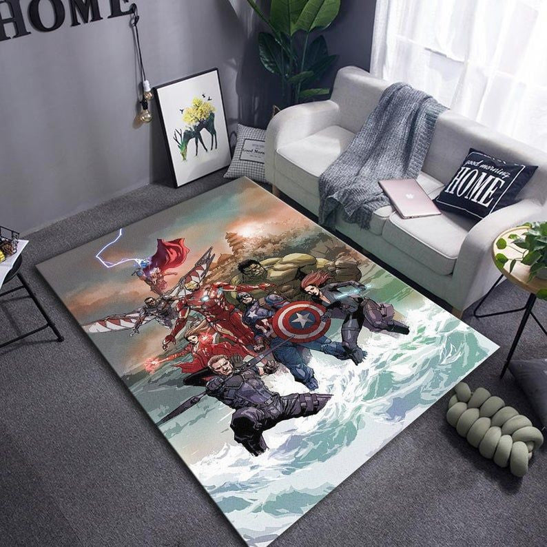 Marvels Avengers Retro-Gaming Teppich, Teppiche - Outdoor Teppich, Teppich Wohnzimmer, Küchenteppich, Kinderzimmer, Modern