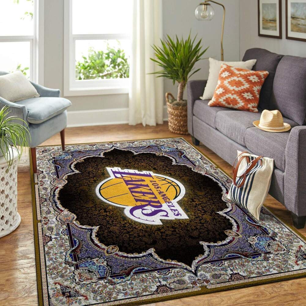 Los Angeles Lakers Area NBA-Basketballteam Logo018 Teppich, Teppiche - Outdoor Teppich, Teppich Wohnzimmer, Küchenteppich, Kinderzimmer, Modern