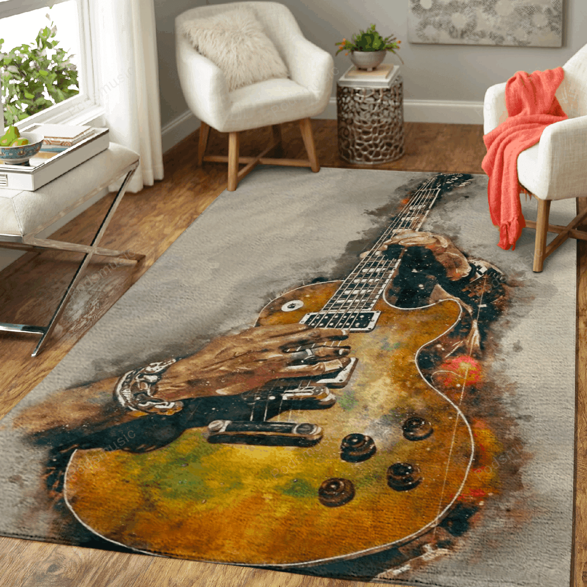 Slash's E-Gitarre Ikonische Gitarren für Bodendekoration im Fanbereich Teppich, Teppiche - Outdoor Teppich, Teppich Wohnzimmer, Küchenteppich, Kinderzimmer, Modern