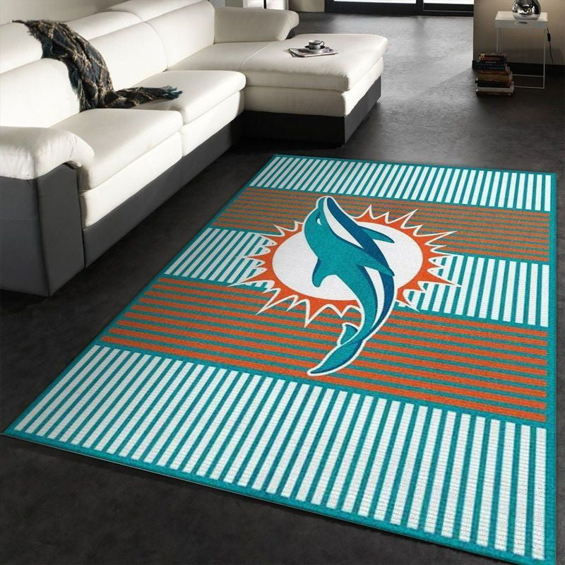 Miami Dolphins NFL 8 Teppich, Teppiche - Outdoor Teppich, Teppich Wohnzimmer, Küchenteppich, Kinderzimmer, Modern