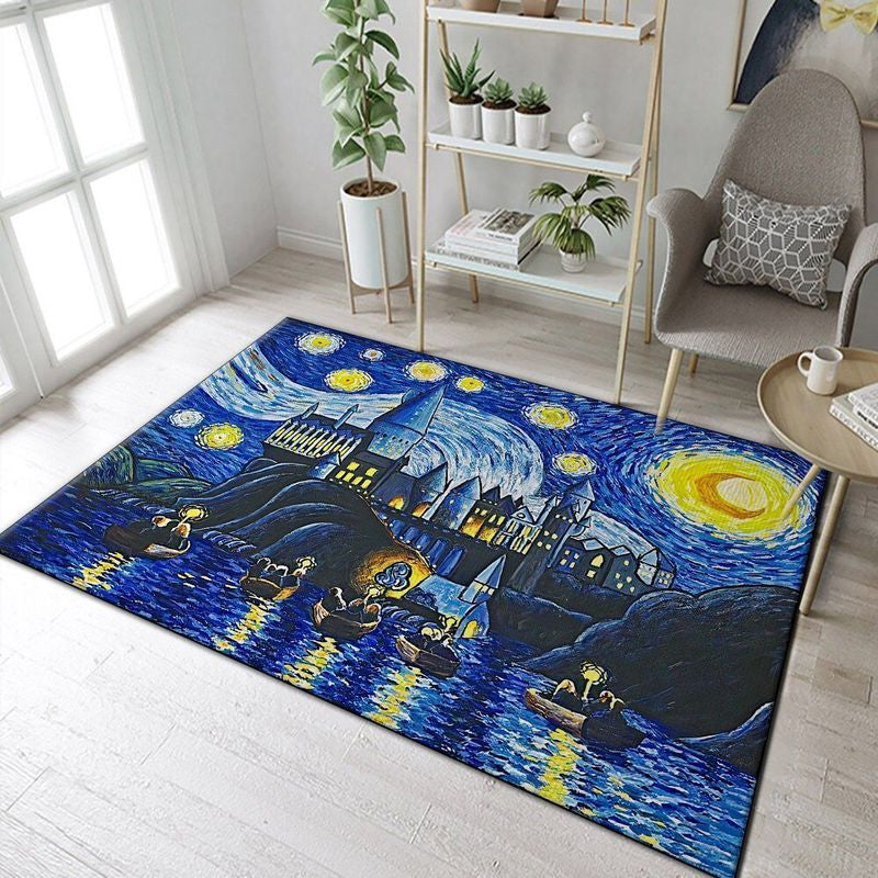 Harry Potter Hogwarts Sternennacht Teppich, Teppiche - Outdoor Teppich, Teppich Wohnzimmer, Küchenteppich, Kinderzimmer, Modern