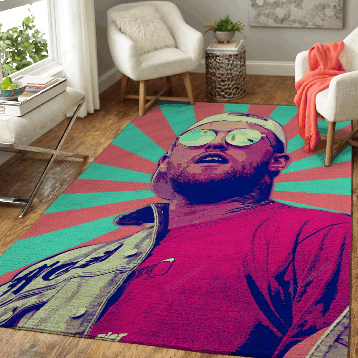 Mac Miller Retro 3 Retro-Musik für Fans Teppich, Teppiche - Outdoor Teppich, Teppich Wohnzimmer, Küchenteppich, Kinderzimmer, Modern