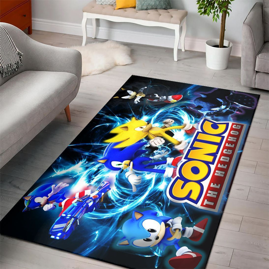 Sonic The Hedgehog Fn200203 Spielbereich Teppich, Teppiche - Outdoor Teppich, Teppich Wohnzimmer, Küchenteppich, Kinderzimmer, Modern