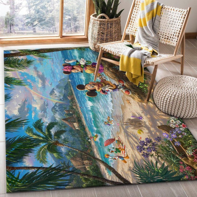 Micky und Minnie auf Hawaii Teppich, Teppiche - Outdoor Teppich, Teppich Wohnzimmer, Küchenteppich, Kinderzimmer, Modern