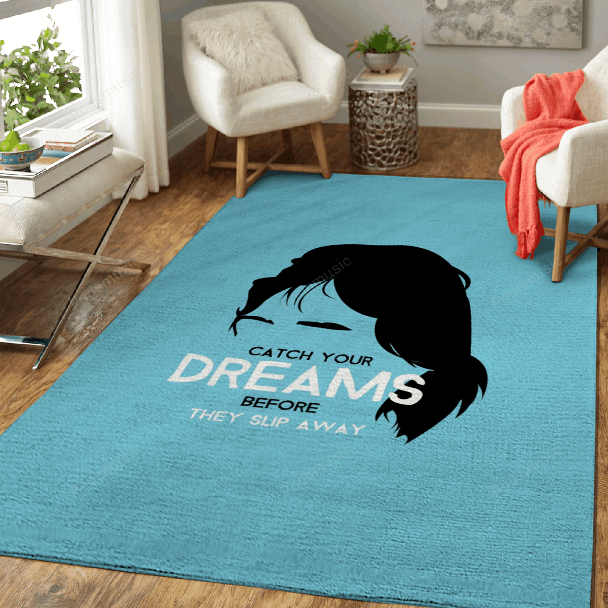 Mick Jagger über cyanfarbene Musikikonen für Fans Teppich, Teppiche - Outdoor Teppich, Teppich Wohnzimmer, Küchenteppich, Kinderzimmer, Modern