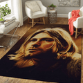 Kurt Cobain Gesicht Musiker für Fans Teppich, Teppiche - Outdoor Teppich, Teppich Wohnzimmer, Küchenteppich, Kinderzimmer, Modern