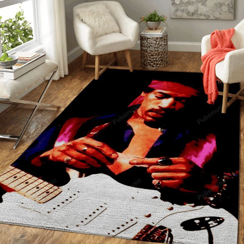Jimi Hendrix Legend Rock Band Musik Oldiest Teppich, Teppiche - Outdoor Teppich, Teppich Wohnzimmer, Küchenteppich, Kinderzimmer, Modern