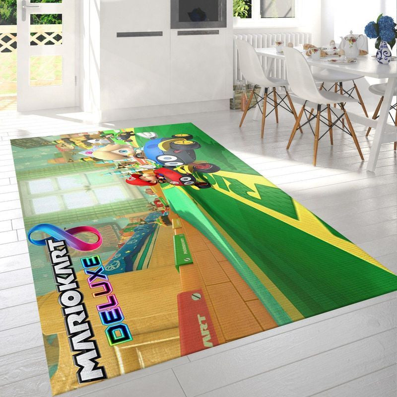 Mario Kart 8 Deluxe Luigi Rosalina Teppich, Teppiche - Outdoor Teppich, Teppich Wohnzimmer, Küchenteppich, Kinderzimmer, Modern