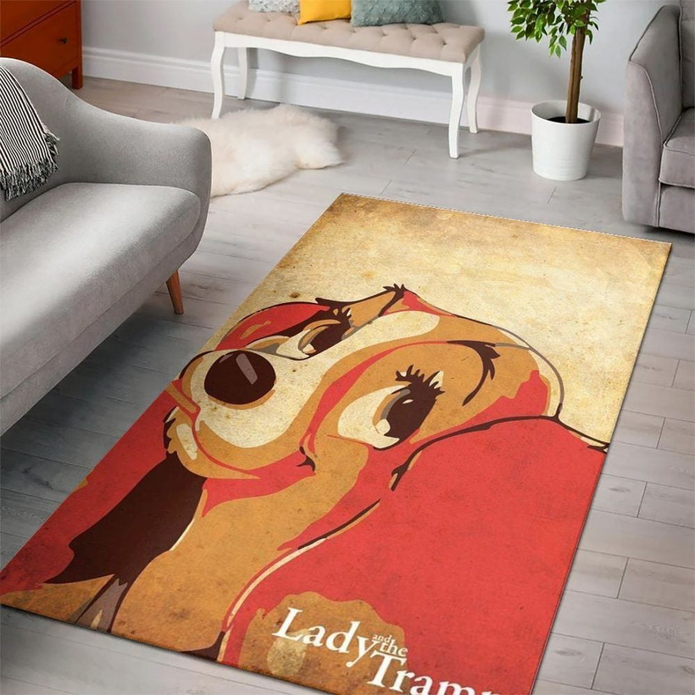 Lady und der Landstreicher Disney 4 Teppich, Teppiche - Outdoor Teppich, Teppich Wohnzimmer, Küchenteppich, Kinderzimmer, Modern