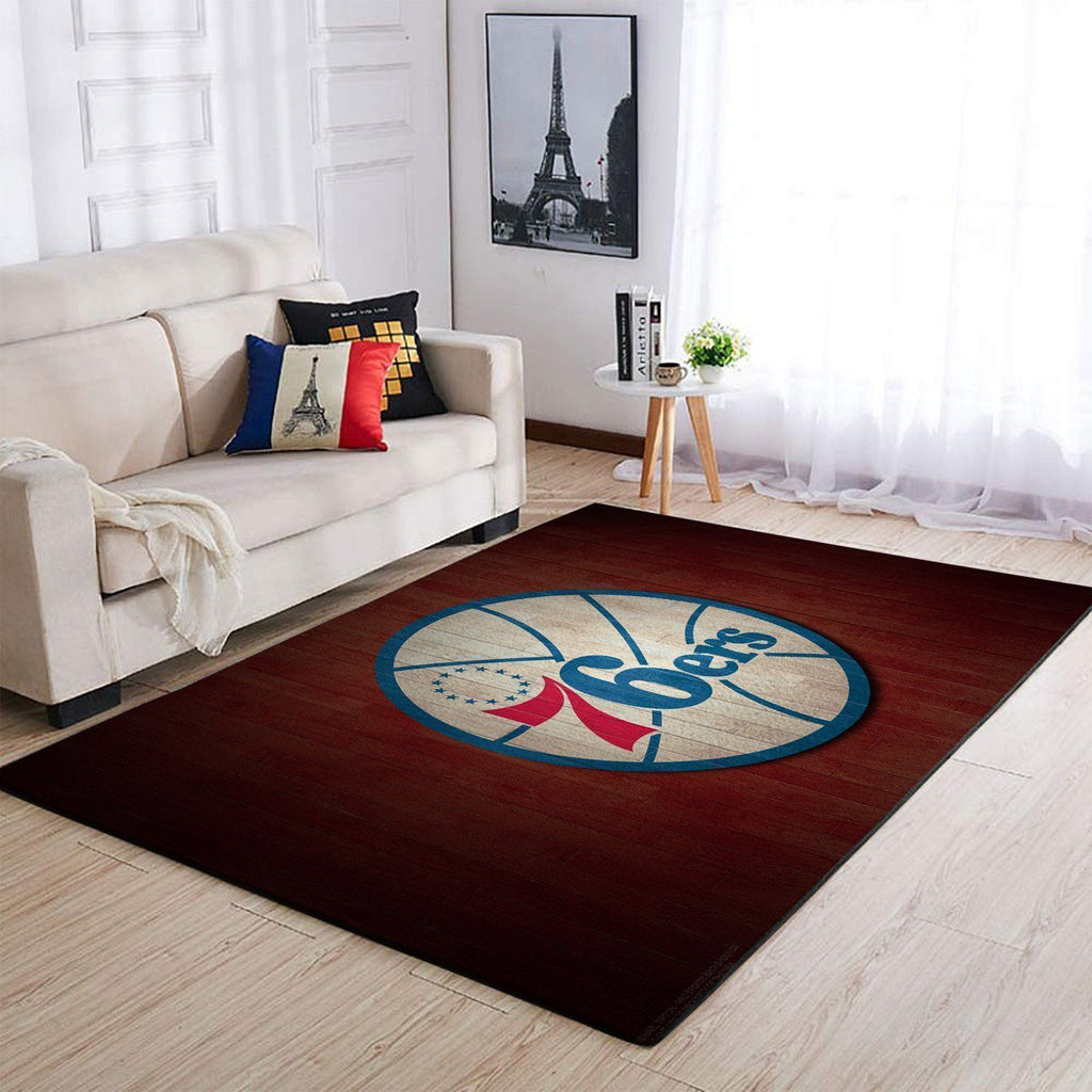Philadelphia 76Ers Area NBA-Basketballteam Logo007 Teppich, Teppiche - Outdoor Teppich, Teppich Wohnzimmer, Küchenteppich, Kinderzimmer, Modern