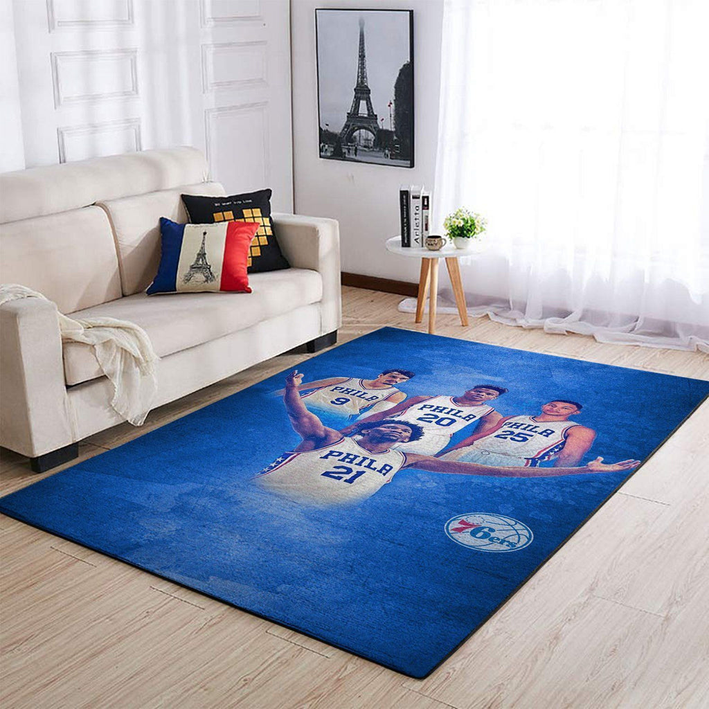 Philadelphia 76Ers Area NBA-Basketballteam Logo011 Teppich, Teppiche - Outdoor Teppich, Teppich Wohnzimmer, Küchenteppich, Kinderzimmer, Modern