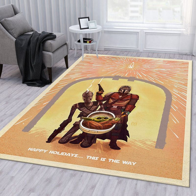 Mandalorianisches Baby Yoda Star Wars 42 Teppich, Teppiche - Outdoor Teppich, Teppich Wohnzimmer, Küchenteppich, Kinderzimmer, Modern