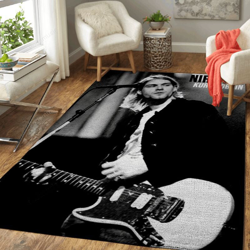 Musik von Kurt Donald Cobain Teppich, Teppiche - Outdoor Teppich, Teppich Wohnzimmer, Küchenteppich, Kinderzimmer, Modern
