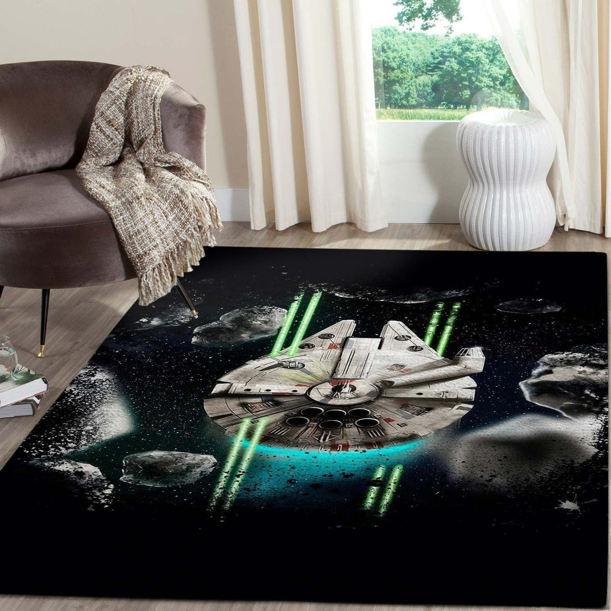 Millennium Falcon Star Wars Filmbereich Fn271227 Teppich, Teppiche - Outdoor Teppich, Teppich Wohnzimmer, Küchenteppich, Kinderzimmer, Modern