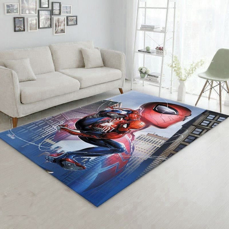 Marvel Comics Spider Man Avengers in der Stadt Teppich, Teppiche - Outdoor Teppich, Teppich Wohnzimmer, Küchenteppich, Kinderzimmer, Modern