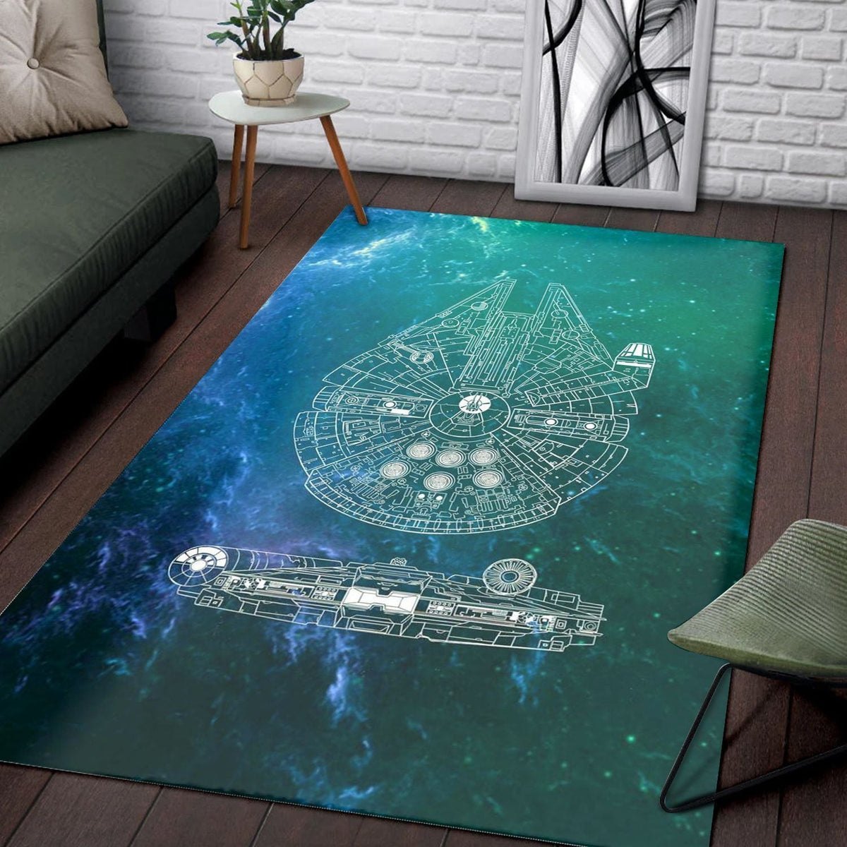Millennium Falcon Area Galaxy Star Wars Teppich, Teppiche - Outdoor Teppich, Teppich Wohnzimmer, Küchenteppich, Kinderzimmer, Modern
