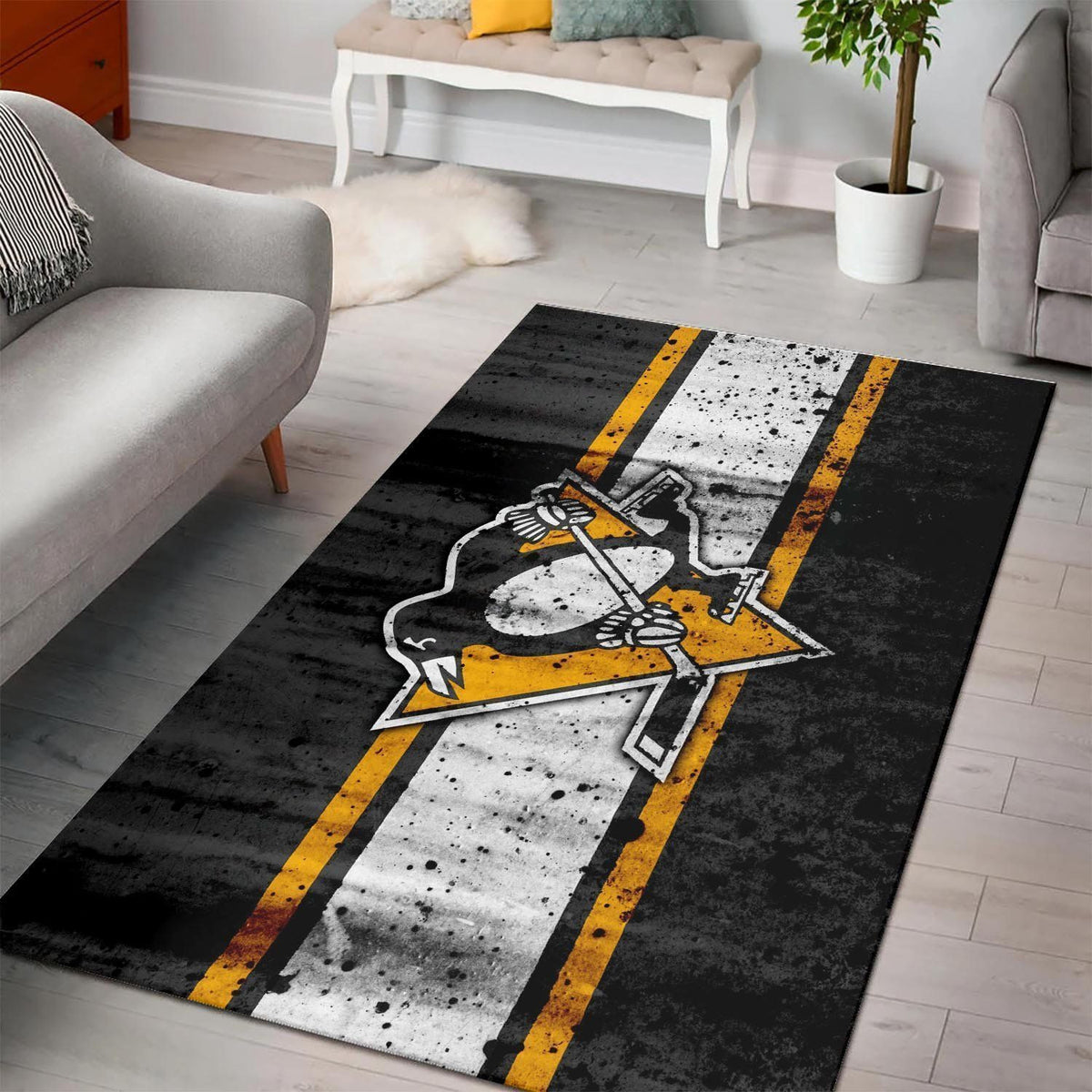 Pittsburgh Penguins Bereich Nhl Hockey200229 Teppich, Teppiche - Outdoor Teppich, Teppich Wohnzimmer, Küchenteppich, Kinderzimmer, Modern