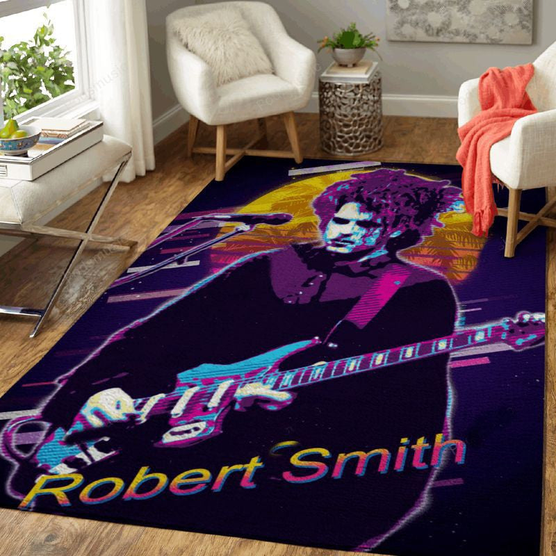 Robert Smithwork Music Synthwave 80S Teppich, Teppiche - Outdoor Teppich, Teppich Wohnzimmer, Küchenteppich, Kinderzimmer, Modern