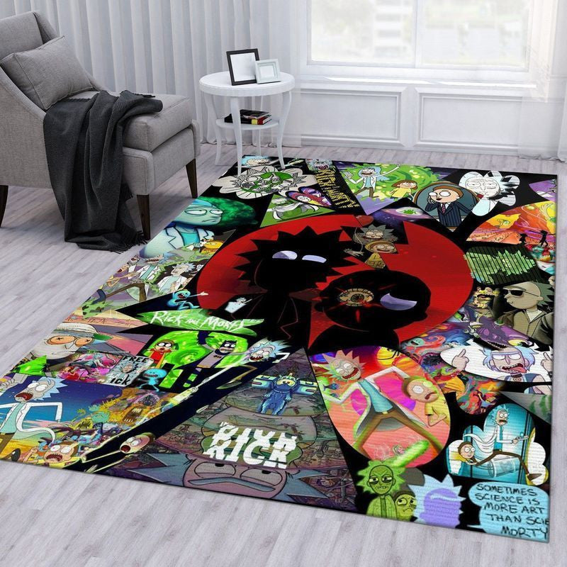 Rick and Morty 76 Area Floor Decor And Teppich, Teppiche - Outdoor Teppich, Teppich Wohnzimmer, Küchenteppich, Kinderzimmer, Modern