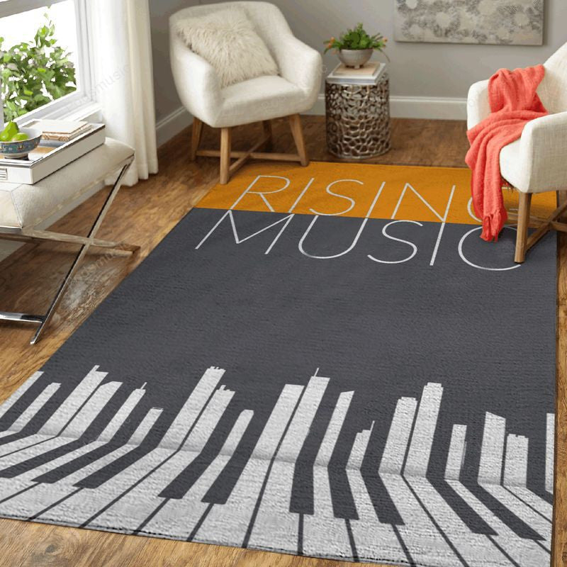 Rising Music Abstractworks Teppich, Teppiche - Outdoor Teppich, Teppich Wohnzimmer, Küchenteppich, Kinderzimmer, Modern