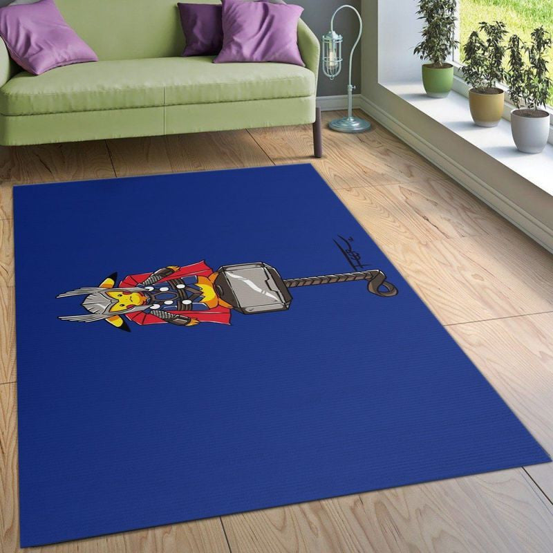 Pikachu Pokemon Thor Anime Teppich, Teppiche - Outdoor Teppich, Teppich Wohnzimmer, Küchenteppich, Kinderzimmer, Modern