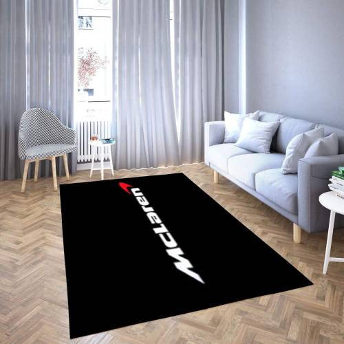 Mclaren-Logobereich Schwarz Weiß Teppich, Teppiche - Outdoor Teppich, Teppich Wohnzimmer, Küchenteppich, Kinderzimmer, Modern