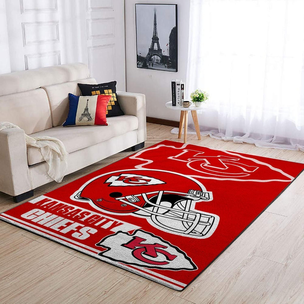 Kansas City Chiefs Nfl Team Logo Helm rechteckiger Bereich Teppich, Teppiche - Outdoor Teppich, Teppich Wohnzimmer, Küchenteppich, Kinderzimmer, Modern