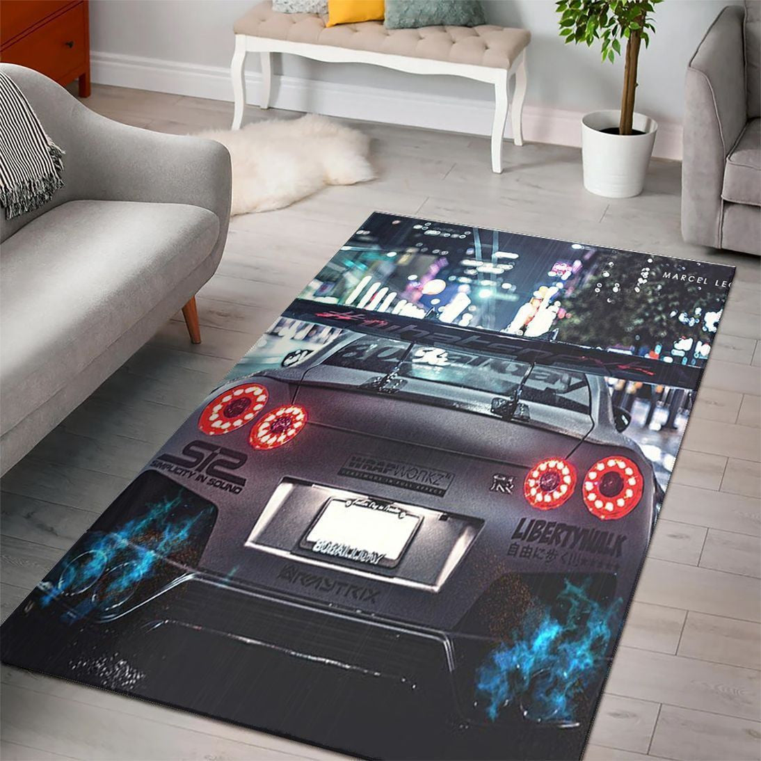 Nissan Gtr Super Cars Fn210205 Bereich Teppich, Teppiche - Outdoor Teppich, Teppich Wohnzimmer, Küchenteppich, Kinderzimmer, Modern