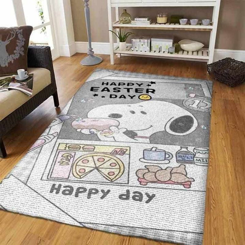 Snoopy Frohe Ostern Teppich, Teppiche - Outdoor Teppich, Teppich Wohnzimmer, Küchenteppich, Kinderzimmer, Modern