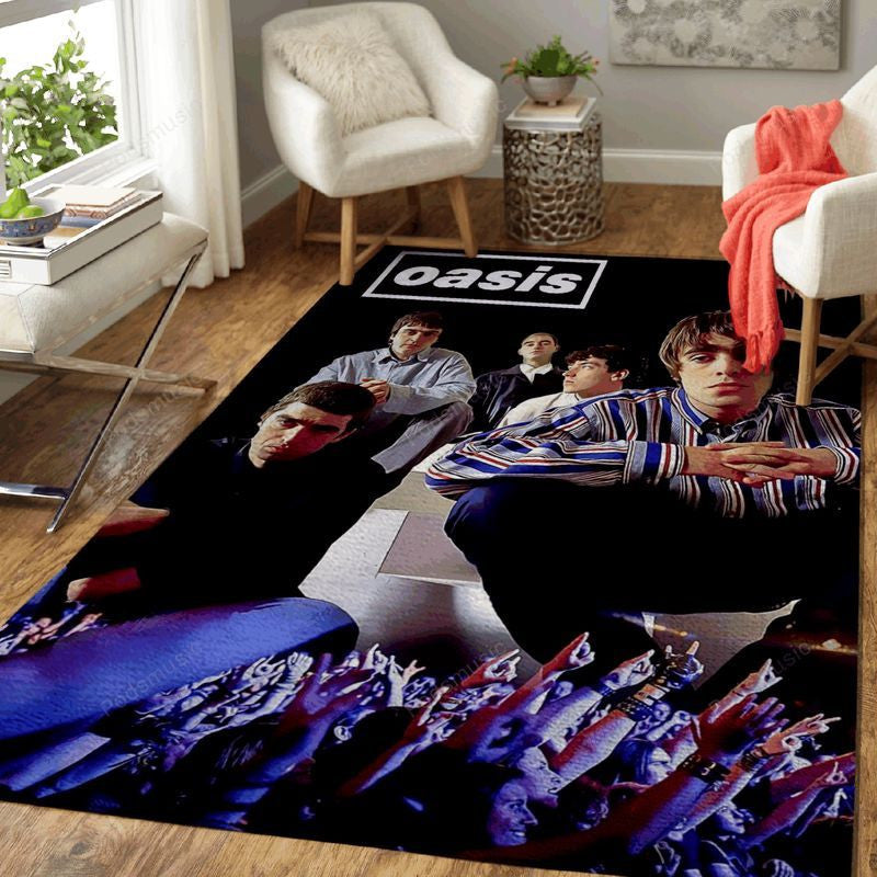 Oasis Band Musik III Teppich, Teppiche - Outdoor Teppich, Teppich Wohnzimmer, Küchenteppich, Kinderzimmer, Modern