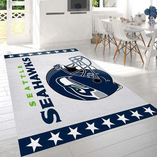 Seattle Seahawks Helm Nfl Team Logo Schlafzimmer Us Geschenk Dekor Teppich, Teppiche - Outdoor Teppich, Teppich Wohnzimmer, Küchenteppich, Kinderzimmer, Modern