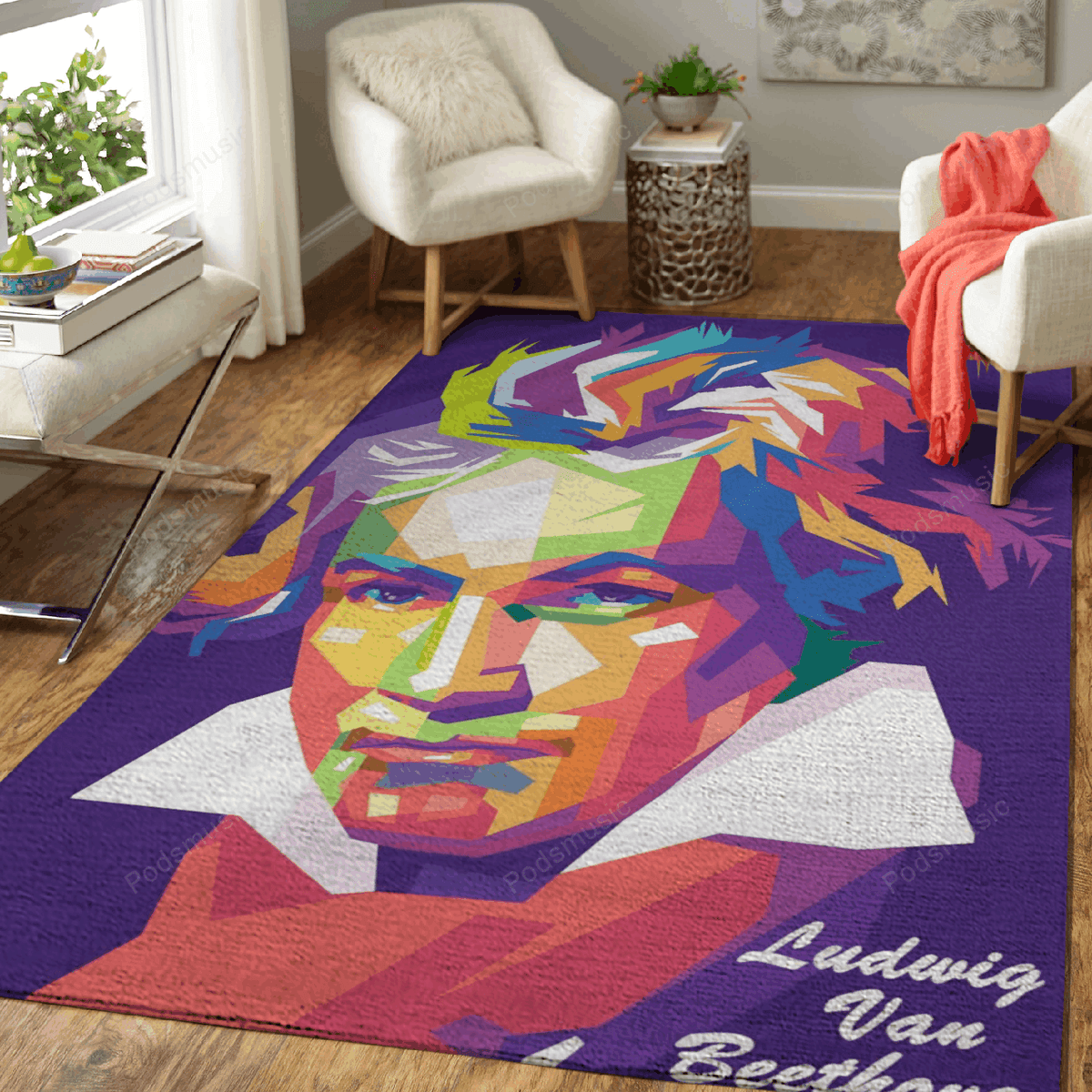 Ludwig Van Beethoven Musik für Fans Teppich, Teppiche - Outdoor Teppich, Teppich Wohnzimmer, Küchenteppich, Kinderzimmer, Modern