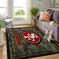 San Francisco 49Ers Nfl Area Teamlogo im Camo-Stil Teppich, Teppiche - Outdoor Teppich, Teppich Wohnzimmer, Küchenteppich, Kinderzimmer, Modern