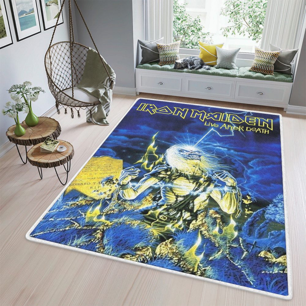 Iron Maiden Heavy Metal Music Band Live After Death Fangeschenk Iron Maiden Heavy Metal Music Band Teppich, Teppiche - Outdoor Teppich, Teppich Wohnzimmer, Küchenteppich, Kinderzimmer, Modern