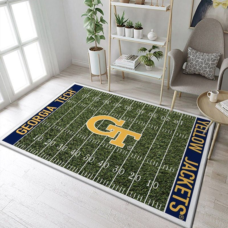 NFL-Fußballfans Georgia Tech Yellow Jackets Field Teppich, Teppiche - Outdoor Teppich, Teppich Wohnzimmer, Küchenteppich, Kinderzimmer, Modern
